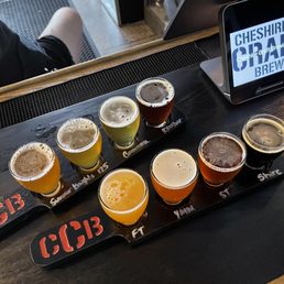 a flight of craft beers a flight of craft beers