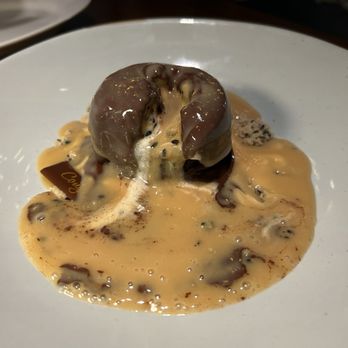 Klaw Miami - Chocolate Sphere (after they poured the yummy caramel sauce) - Steakhouses Near Me - Miami, Florida