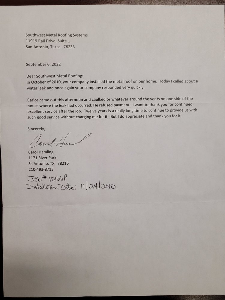 Slide of Southwest Metal Roofing Systems