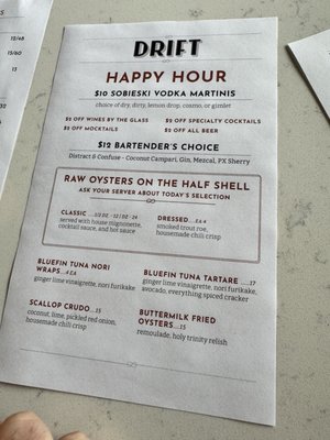 Menu photo 2 Drift Seafood & Raw Bar Rehoboth Beach, DE Menu photo 2 Drift Seafood & Raw Bar Rehoboth Beach, DE