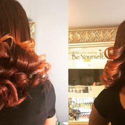 Anita's Hair Extensions Plus - Ombré color & Flat Iron
