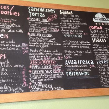 Tlaloc Deli - Menu as of 5/27/17. - Delis Near Me - Chula Vista, California