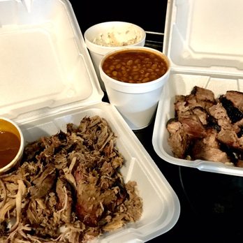 Woo Pig Mooie BBQ - Family Pack 2 - meats 1 lb each, 2 pint size  sides with Woo homemade bbq sauce. *burnt ends was a special request sorry. - Barbeque Near Me - Centerton, Arkansas