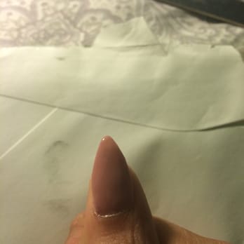 Infinity Nails - Horrible shaping. Trying to fix the shape myself. - Nail Salons Near Me - Simi Valley, California