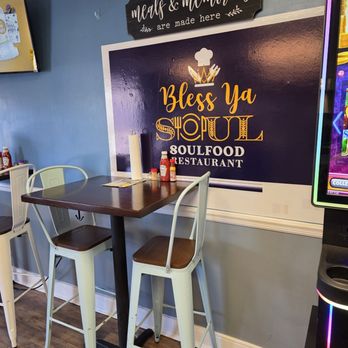 Bless Ya Soul - One of the high table seating arrangement. - Soul Food Near Me - Roanoke, Virginia