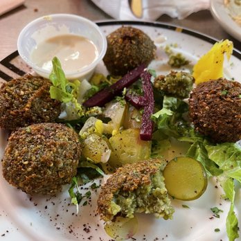 Nish! Mediterranean Grill - Falafel - partial eaten. - Mediterranean Near Me - River Oaks, Texas Nish! Mediterranean Grill - Falafel - partial eaten. - Mediterranean Near Me - River Oaks, Texas