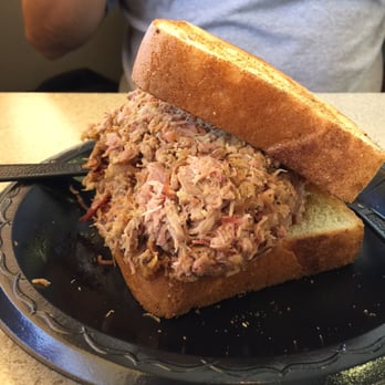 BBQ Joes - A really good BBQ sandwich with a ton of pork - Barbeque Near Me - Trinity, North Carolina