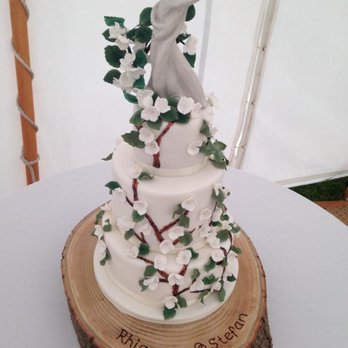 The Pocket Bakery - Handpainted Rambling Rose Wedding Cake with Handmade Sugar Flowers by The Pocket Bakery, Portskewett - Custom Cakes Near Me - Caldicot, MON