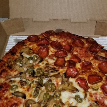 Marco's Pizza - Small thin crust, half old world pepperoni, half mushroom and green olives - Pizza Near Me - Carrollton, Texas Marco's Pizza - Small thin crust, half old world pepperoni, half mushroom and green olives - Pizza Near Me - Carrollton, Texas