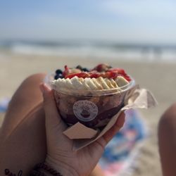 Playa Bowls - Pura vida with banana and PB drizzle. Deliciousness