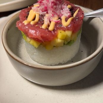 Moxies - Tuna sushi stack, gluten free - New American Near Me - Boston, Massachusetts