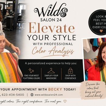 Wilds Salon 24 - Personalized color analysis to find your most flattering shades. - Hair Salons Near Me - Phoenix, Arizona Wilds Salon 24 - Personalized color analysis to find your most flattering shades. - Hair Salons Near Me - Phoenix, Arizona