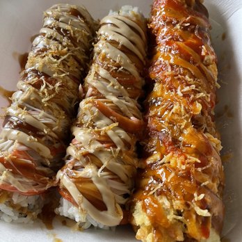Asahi Japanese Restaurant - Two Crazy Crab rolls and one Ninja roll. So good! - Japanese Near Me - Tulsa, Oklahoma
