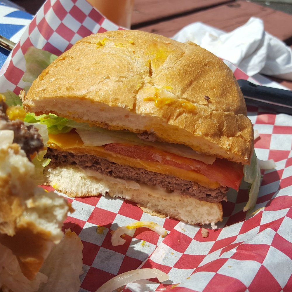 Last Waterin' Hole - A mean burger - Dive Bars Near Me - North Plains, Oregon