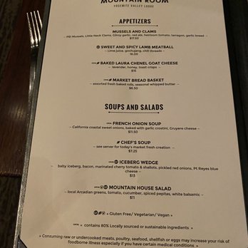 Mountain Room - Menu November 2022 - American Near Me - Yosemite Valley, California Mountain Room - Menu November 2022 - American Near Me - Yosemite Valley, California