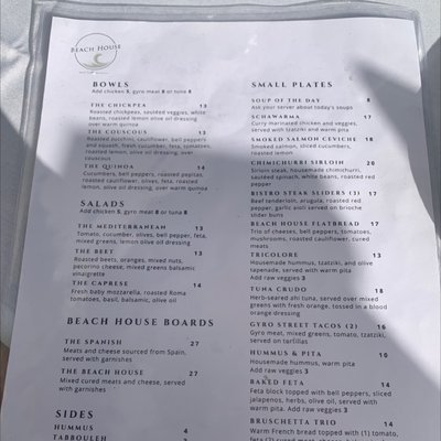 Menu photo 1 The Beach House Bistro Pewaukee, WI