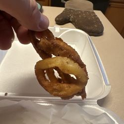 Hootie's Burger Bar - Who made this? It's an onion ring? How do you mess up an onion ring order? How bad are you at your job?