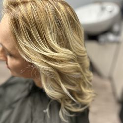 Halen’s Hair Studio - Warm tone base with highlights