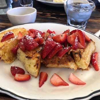 Jacob's Pickles - Biscuits French Toast with strawberries. - Comfort Food Near Me - New York, New York Jacob's Pickles - Biscuits French Toast with strawberries. - Comfort Food Near Me - New York, New York