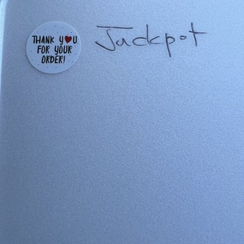 Sushi & Joy - Thoughtful, thank you sticker and name of role on top of the to go  box! - Japanese Near Me - Las Vegas, Nevada