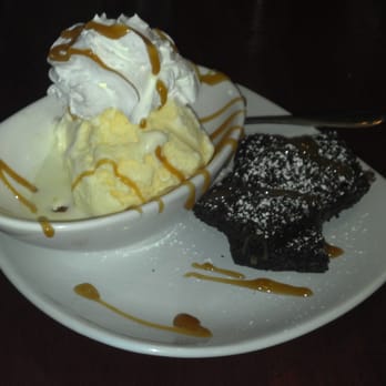 Redwood Cafe - Brownie with icecream and carmel dessert. - New American Near Me - Modesto, California Redwood Cafe - Brownie with icecream and carmel dessert. - New American Near Me - Modesto, California