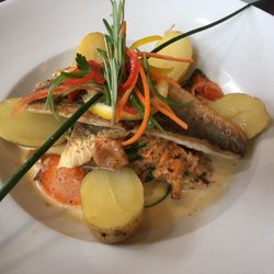 Arena - Wolfsbarsch mit Rieslingsauce