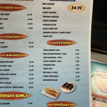 Ohana Grill Hawaiian Bbq - Menu - Hawaiian Near Me - Oxnard, California