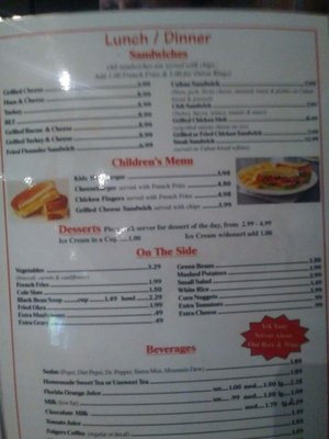 Menu photo 5 Pierson Family Restaurant Pierson, FL