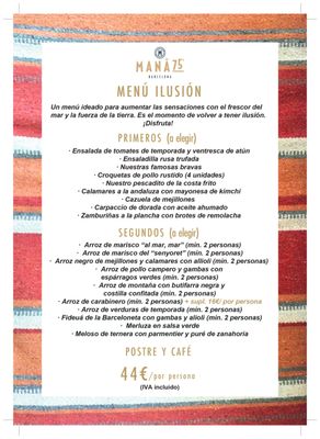 Menu photo 2 MANÁ 75 Barcelona, B Menu photo 2 MANÁ 75 Barcelona, B