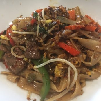 Thai Bistro - Drunken Noodles. Otherwise known as Pad Kee Mao. Excellent in every way. Absolutely awesome. - Thai Near Me - Bartlett, Tennessee