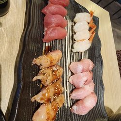 Yama Sushi & Asian Cuisine - Fancy nigiri...they didn't give the uni though it was commemorated as ordered on the receipt. Grade: B+ due to missing order.