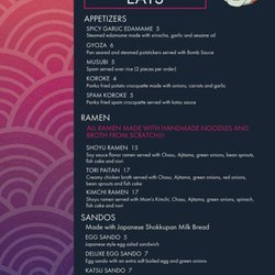 Konfucious Eats - Menu