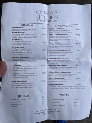 Menu photo 3 Oliva's Kitchen Bethesda, MD