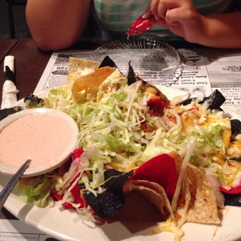 Trails End Restaurant - Buffalo chicken nachos with a yummy salsa ranch dipping sauce - American Near Me - Cooksburg, Pennsylvania