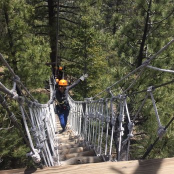 Ziplines at Pacific Crest - Rope bridges and stairs mix up the excitement of zipping from one tree to the next. - Ziplining Near Me - Wrightwood, California Ziplines at Pacific Crest - Rope bridges and stairs mix up the excitement of zipping from one tree to the next. - Ziplining Near Me - Wrightwood, California