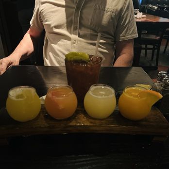 Five Horses Tavern - Mimosa flight (pineapple, grapefruit, pear, mandarin) and classic Bloody Mary. - Beer Bar Near Me - Somerville, Massachusetts Five Horses Tavern - Mimosa flight (pineapple, grapefruit, pear, mandarin) and classic Bloody Mary. - Beer Bar Near Me - Somerville, Massachusetts