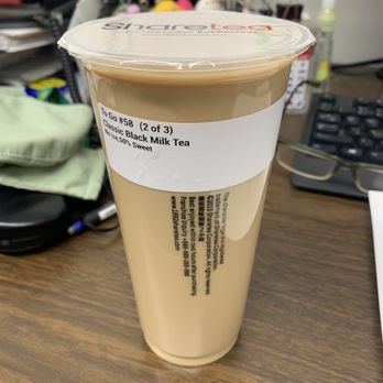 Sharetea - Classic Black Milk Tea, hold the pearls - Bubble Tea Near Me - Honolulu, Hawaii