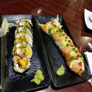 Sake Sushi Bar & Lounge - Twister roll (one is never enough) add cream cheese and jalapeno, and Passion roll (needs spicy sauce for a good kick) - Sushi Bars Near Me - Port Arthur, Texas