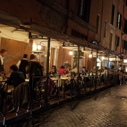 Plenty of covered outside seating in addition to a cozy dining room.