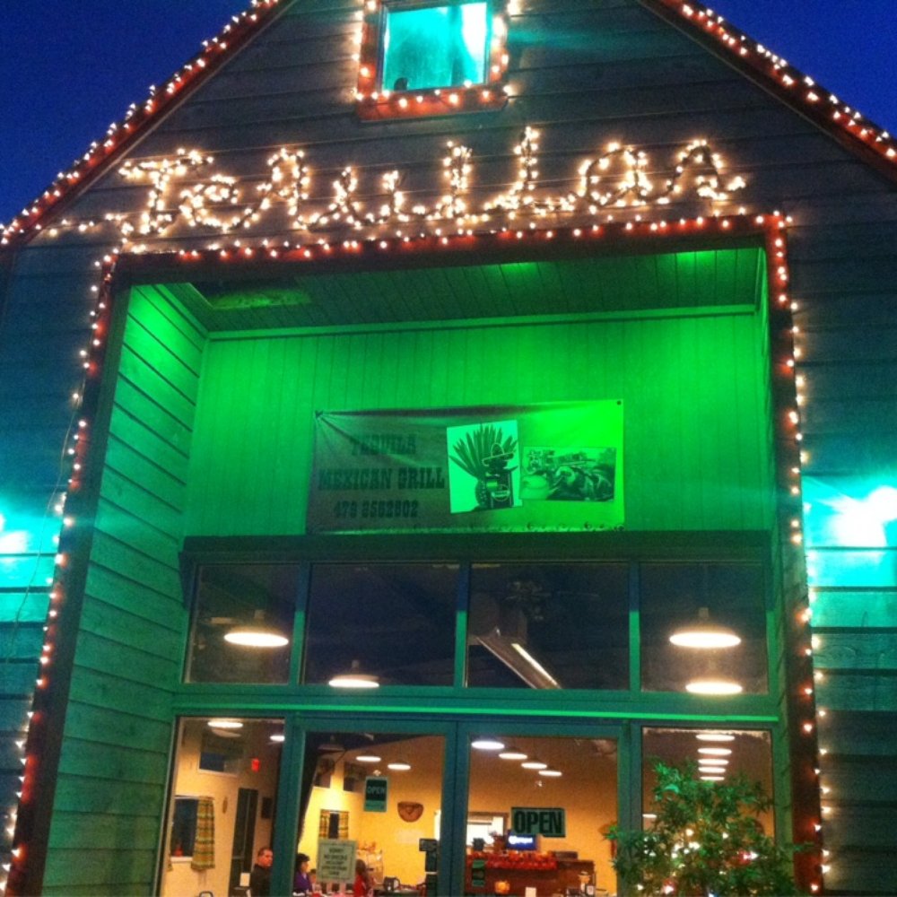 Tequila Bar & Grill - Front of the restaurant at night. - Mexican Near Me - Elkins, Arkansas