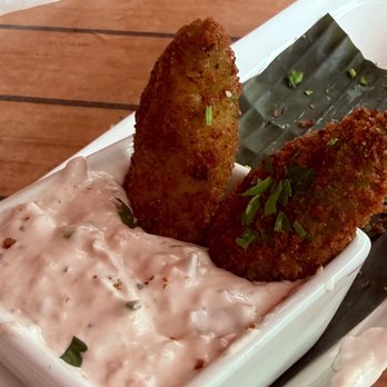 Village Tavern - What was left of the Avocado Fries before I remembered to snap a pic. - American Near Me - Salem, Massachusetts Village Tavern - What was left of the Avocado Fries before I remembered to snap a pic. - American Near Me - Salem, Massachusetts