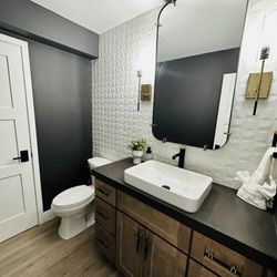 Linda Elkins Designs - Powder Room with a bold statement!