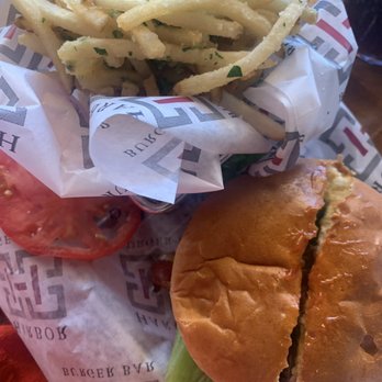 Harbor Burger Bar - Truffle shoe string fries with classic burger. - Burgers Near Me - Stone Harbor, New Jersey