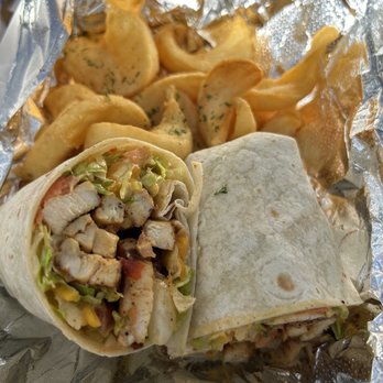 Seeds Cafe - Grilled chicken wrap with spiral fries~ - Cafes Near Me - Royal Palm Beach, Florida Seeds Cafe - Grilled chicken wrap with spiral fries~ - Cafes Near Me - Royal Palm Beach, Florida