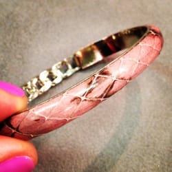 Crimson Rose Antiques - 70's hinged snakeskin bangle