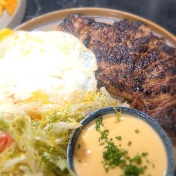 Elmina - Waygu steak and eggs and salad - African Near Me - Washington, DC, District of Columbia