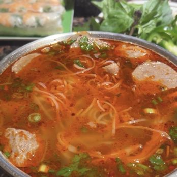 Pho Q Long - Brisket and meatball pho, shrimp spring rolls - Vietnamese Near Me - Houston, Texas