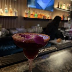 Candela's Sports Bar  - Hibiscus margarita on the rocks!
