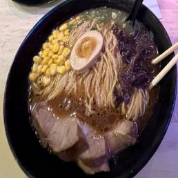 Tonkotsu ramen. Extremely greasy.