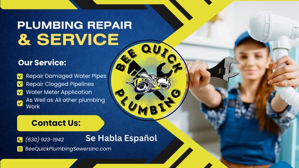 Bee Quick Plumbing & Sewer Logo